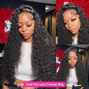 40Inch Deep Wave Frontal Wig Transparent 13×4 13×6 HD Lace