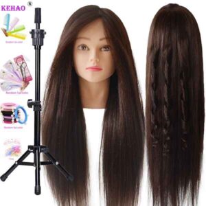 85% Real Hair Doll Head For Hairstyle Professional Training Head Kit