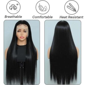 Black Wig Lace Front High Quality Synthetic Wig For Women