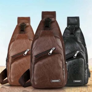 Men’s Crossbody Bags Men’s USB Chest Bag