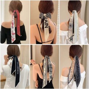 2023 New Fashion Silk Scarf Hair Band Long