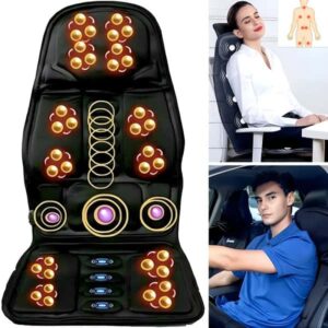 Electric Portable Heating Vibrating Back Massager Chair In Cussion Car Home Office