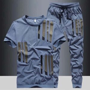 Men’s Top Pants Sets Fashion Sports Suits Kpop Sweatpants Xl Clothing Cool No Logo Man T Shirt Polyester Slim Fit Chic Tracksuit