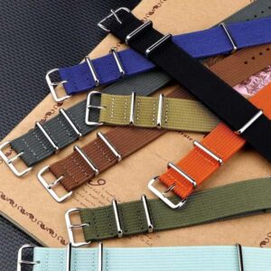 Ribbed Watch Strap 20mm 22mm 18mm Rugged Nylon Military Straps