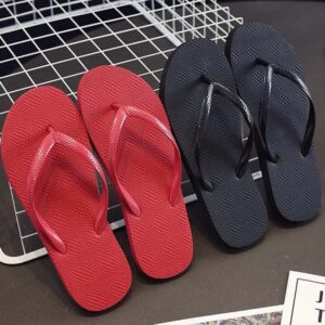 Solid Color Non-slip Leisure Couple Slippers Women Summer Beach Slippers