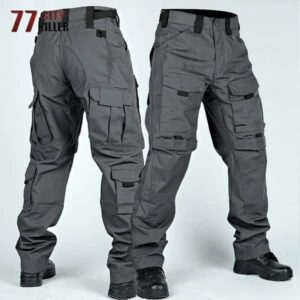 Tactical Cargo Pants Mens Multi-Pockets Wear-resistant Military Trousers