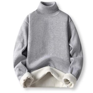 Winter Trend Sweaters Men’s Solid Long Sleeved Turtleneck Pullover High Neck Fleece Warm Slim Fit Casual Sweater Jumper 4XL