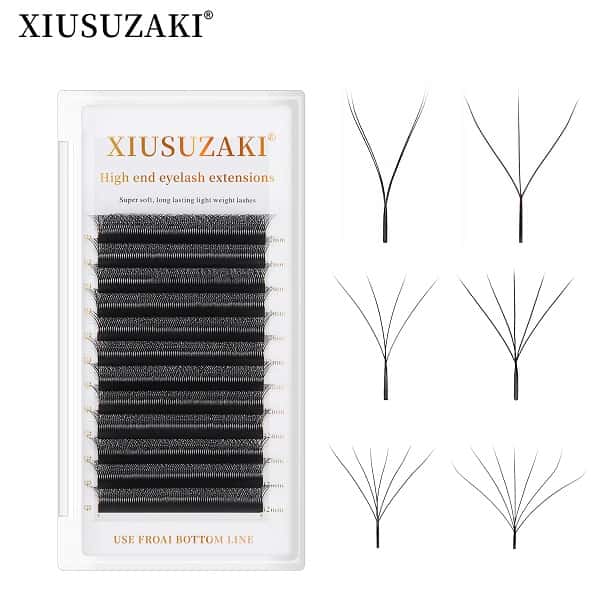 XIUSUZAKI W Shaped Bloom 2D 3D 4D 5D 6D 7D 8D Automatic Flowering Premade Fans Eyelashes